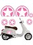 Scooter Yıldız Desen Evrensel Set Sticker Etiket Kaplama Modeli Pembe 1