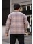 Kiremit Bej Kareli Kapitone Detaylı Regular Fit CEKET-2453 2