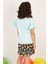 Kız Çocuk Tshirt Etek Takım Makaron Baskılı B23 3