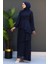 Bel Detay Katlı Elbise Lacivert 3