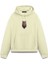 Baskılı Krem Oversize Fit Pamuklu Kapüşonlu Sweatshirt 1