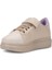 Günlük Kız Çocuk Sneaker Püskül Detaylı Oval Simli Burun Lastik Bağcıklı Cırtlı Spor Ayakkabı 3740 2