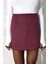 Kadın Premium Kalite Bordo Kaşe Mini Etek 4