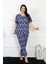 Kadın 5xl-6xl-7xl-8xl Büyük Beden Kısa Kol Pijama Takım 75010 2
