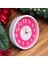 Mini Fosforlu Magenta Pembe Beyaz Duvar Saati 22 cm Çap 22 cm 2