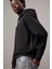 Erkek Logo Tape Kapüşonlu Sweatshirt - Siyah 1