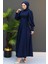 Ip Kuşaklı Elbise Lacivert 2