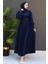 Ip Kuşaklı Elbise Lacivert 3