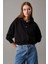 Kadın Woven Pamuklu Kapüşonlu Sweatshirt - Siyah 1