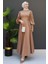 Ip Kuşaklı Elbise Sütlükahve 1