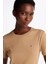 Kadın Slim Fit T-Shirt - Açık Kahverengi 4
