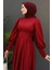 Ip Kuşaklı Elbise Bordo 5