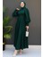 Ip Kuşaklı Elbise Zümrüt 1
