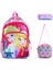 Prenses Frozen 3 Lü Set Okul Çantası Ilk Okul Beslenmeli Kalemlikli Kız Karakterli 1