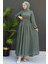 Nare Tesettür Şifon Elbise Gri 2