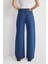 Yüksek Bel Geniş Paça Denim Jeans 2
