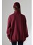 Şardonlu Yarım Fermuarlı Oversize Sweatshirt 21622 Bordo 4