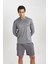 Fit Slim Fit Dar Kesim Kapüşonlu Sporcu Sweatshirt B4592AX24SP 4