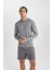 Fit Slim Fit Dar Kesim Kapüşonlu Sporcu Sweatshirt B4592AX24SP 6