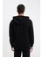 Siyah Relax Fit Kapüşonlu Waffle Baskılı Cepli Fermuarlı Sweatshirt D2629AX24AU 5