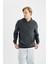 Comfort Regular Fit Rahat Kalıp Kapüşonlu Kanguru Cepli Basic Düz Sweatshirt B4446AX24SP 4