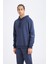 Fit Standart Fit Kapüşonlu Basic Düz Sporcu Sweatshirt D3736AX24WN 3