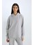 Relax Fit Kapüşonlu Basic Düz Sweatshirt E1995AX24WN 3