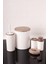 Lüks Mermer Desenli Çizgili Banyo Seti - 5’li Banyo Set Beyaz 1