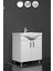 Yıldız Banyo Dolabı 65 cm Ayaklı Beyaz Mdf Alt Modül ve Lavabo 1