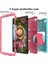 Tab A7 T500 T505 Taşınabilir ve Kullanımı Kolay Tablet Koruyucu Kılıf Standlı (Gül Kırmızısı + Nane Yeşili) (Yurt Dışından) 2