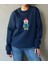 3 Iplik Köpek Motifli Nakış Işlemeli Kadın Sweatshirt 2