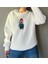 3 Iplik Köpek Motifli Nakış Işlemeli Kadın Sweatshirt 3