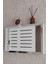 Beyaz-Gümüş 25 x 35 x 7 cm Izgaralı Duvara Asılabilir Sigorta ve Modem-Wifi Saklama Kutusu! Saklama Kutusu 1