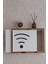 Beyaz-Bronz 25 x 35 x 7 cm Wifi Amblemli Duvara Asılabilir Sigorta ve Modem-Wifi Saklama Kutusu! Saklama Kutusu 2