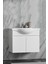 Yıldız 80 cm Komple Parlak Beyaz Renkli Mdf Alt Dolap ve Lavabo Taşı 2