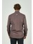 Erkek Slim Fit Desenli Uzun Kollu Pamuk Gömlek 2045 Kahverengi 4