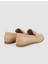 %100 Hakiki Deri Bej Kadın Loafer 3