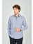 Erkek Slim Fit Uzun Kollu %100 Pamuk Gömlek 2008 Mavi 1