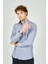 Erkek Slim Fit Uzun Kollu %100 Pamuk Gömlek 2008 Mavi 2