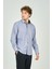 Erkek Slim Fit Uzun Kollu %100 Pamuk Gömlek 2008 Mavi 3