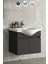 Yıldız 55 Komple Antrasit Gri Mat Renkli Mdf Alt Dolap ve Lavabo Taşı 1