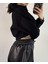 Polo Yaka Nakışlı Kadın Crop Sweatshirt 2