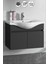 Yıldız 80CM Komple Antrasit Gri Mat Renkli Mdf Alt Dolap ve Lavabo Taşı 1