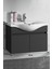 Yıldız 80CM Komple Antrasit Gri Mat Renkli Mdf Alt Dolap ve Lavabo Taşı 5