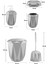 5 Parça Vanity Klik Kapaklı Banyo Seti - Dekoratif Çöp Kovası Diş Fırçalık Sabunluk Fırça Seti 4