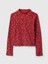 Kız Çocuk Bordo Fitilli Mockneck Yaka T-Shirt 2