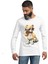 M.ç Store - Bad Bear Erkek_ Kadını Unısex Baskı Beyaz Sweatshirt 1