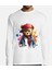 M.ç Store - Bad Bear Erkek_ Kadını Unısex Baskı Beyaz Sweatshirt 2