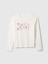 Kız Çocuk Kırık Beyaz Heart Logo T-Shirt 2