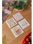 Arslart Atölye Yılbaşı Temalı Renkli Alıntılar Bardak Altlığı 4’lü Set Doğal Taş Traverten (10X10 Cm) 4